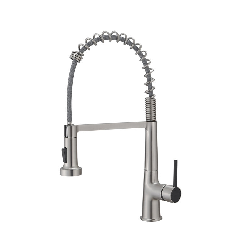Robinet de cuisine à poignée simple Topcraft, Nickel brossé