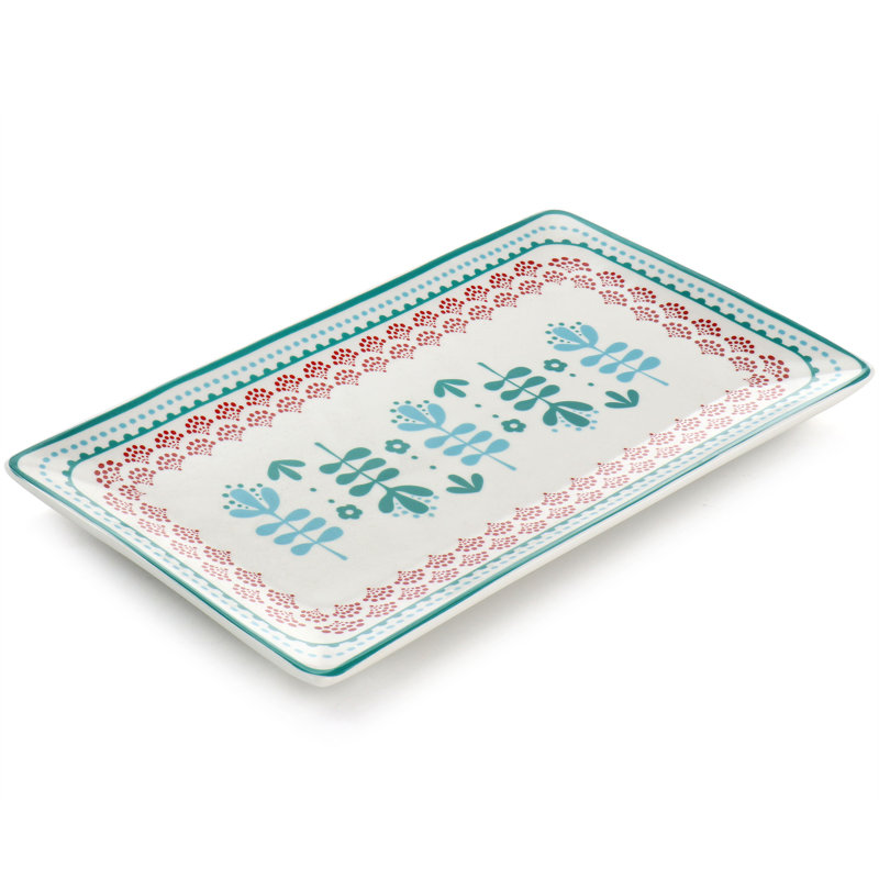 Gibson Home Rectangular Ceramic Tray