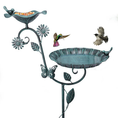 Bird Baths For Outdoors 53 Inch Height Metal Birdbath Antique Garden Bird Feeder