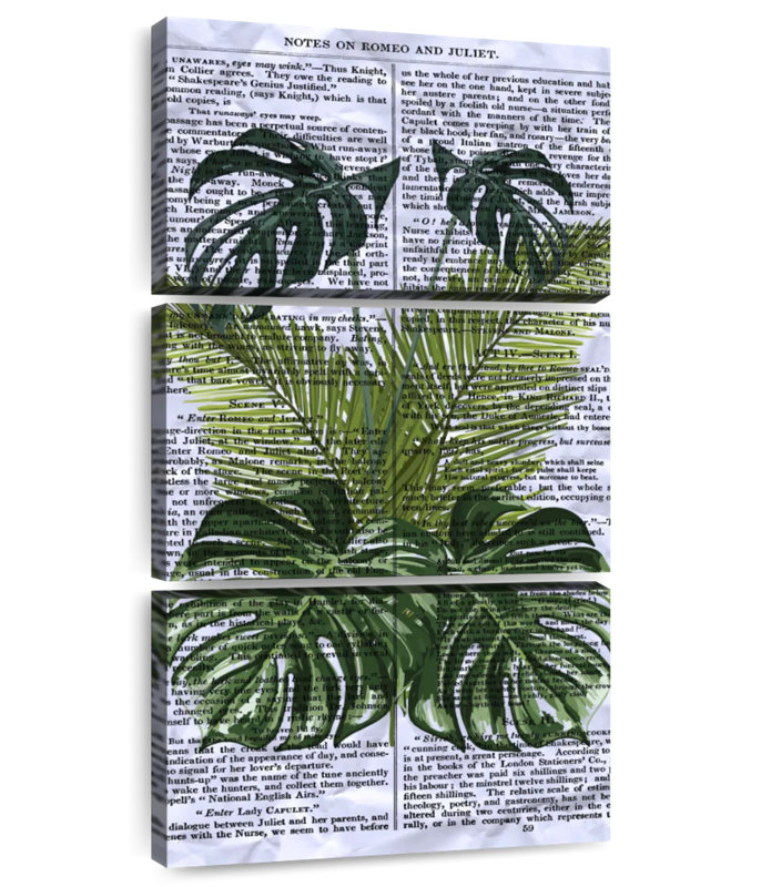 Feuilles sur des notes, H 32 po x l 15 po