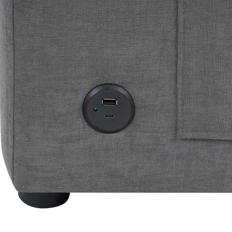 Canapé modulaire en forme de L 84,6 po, Gris chenille
