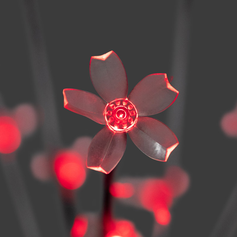 Pre-Lit Cherry Blossom Artificial Tree Branches 72 LED Lights, Red