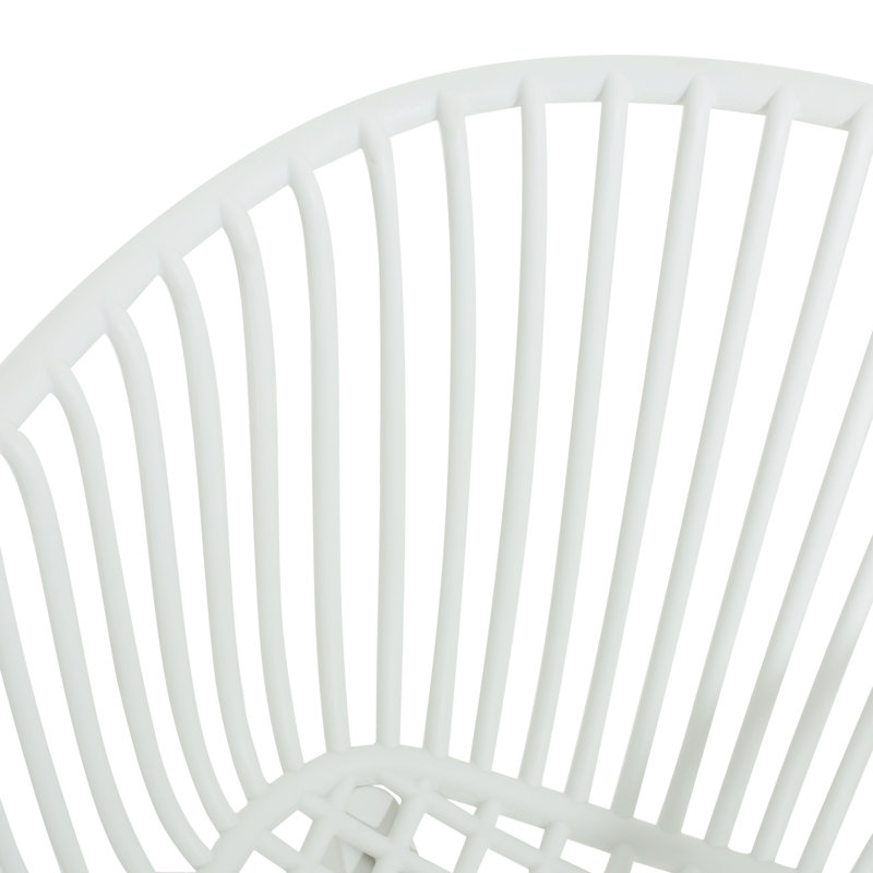 Malachi Outdoor Wood & Plastic 6-Seater Dining Set, White
