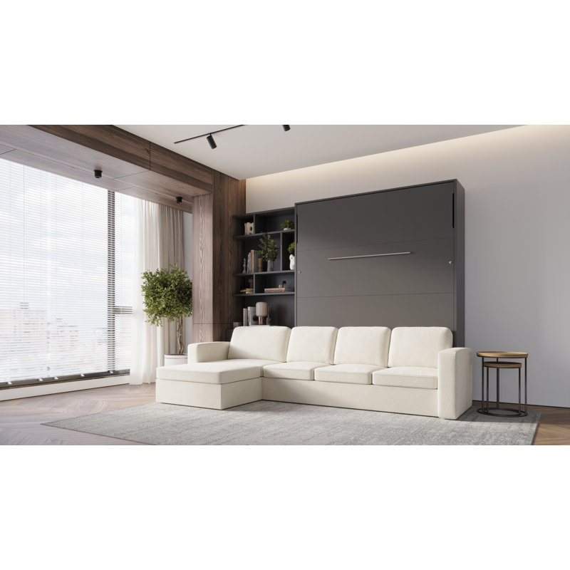 Neidelin Upholstered Bed, Grey/Cream