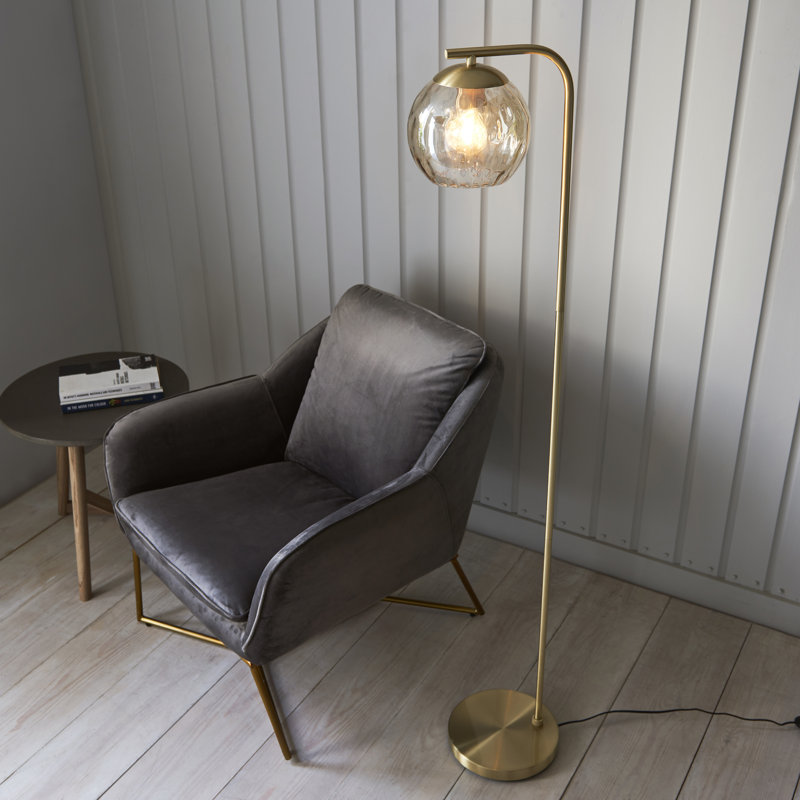 Litchford 150cm Satin Brass Arched Floor Lamp