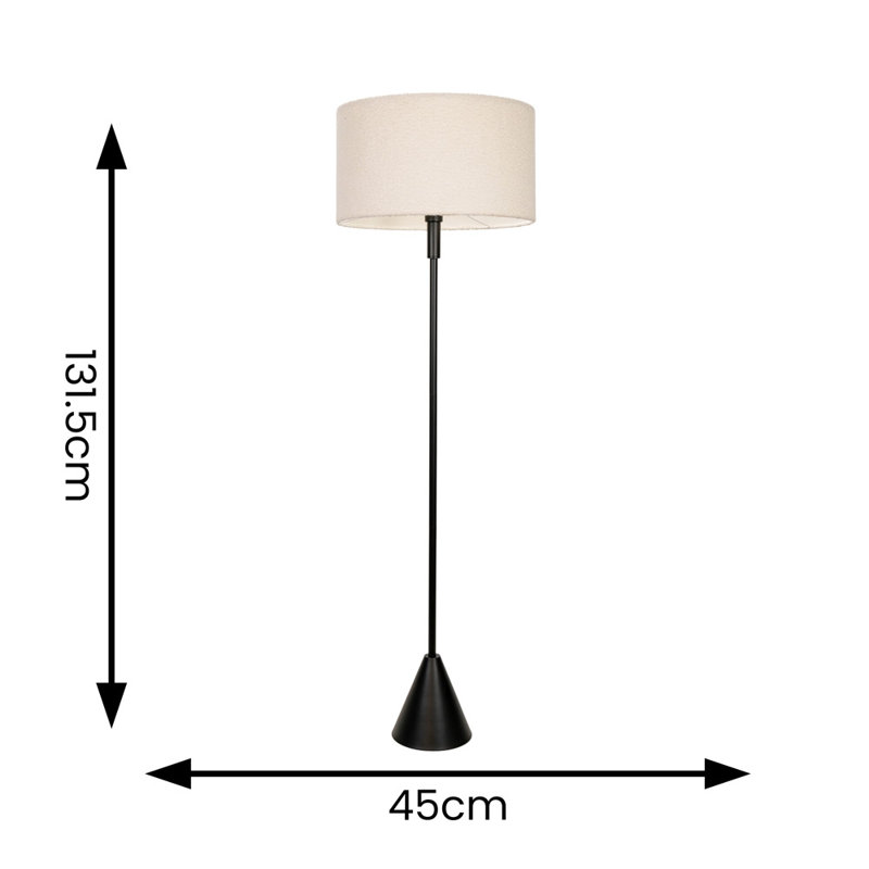 131.5cm Traditional Floor Lamp, Gold