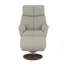 Chaise d'appoint en cuir et grain gris avec pivot et repose-pieds