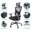Fauteuil de bureau ergonomique à dossier haut avec support lombaire réglable, appui-tête et accoudoirs 3D-554282717