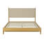 Cadre de lit plateforme en bois d'hévéa de qualité supérieure, cadre de lit grand avec tête de lit inclus, lit Mid-Century moderne de couleur beige-1868896200