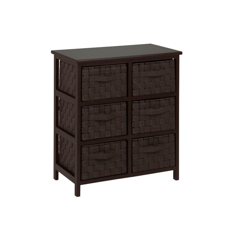 Commode de rangement 6 tiroirs Sickles, Espresso noir