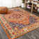 Dercyn Geometric Medallion Orange/Blue Rug