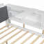 Lit moderne, lit plateforme en bois avec tête de lit, tablettes et 2 tiroirs