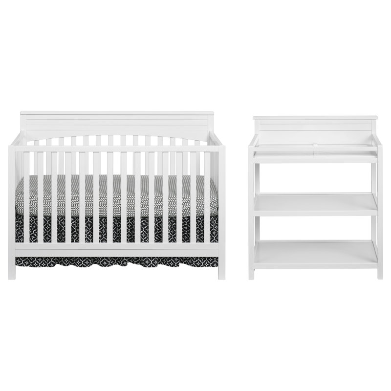 Ensemble de meubles de chambre de bébé 2 pièces Harper, Blanc neige