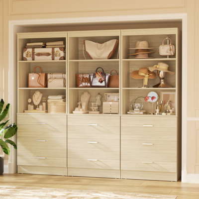 70.8'' Closet System With 9 Wooden Drawers(Set of 3)