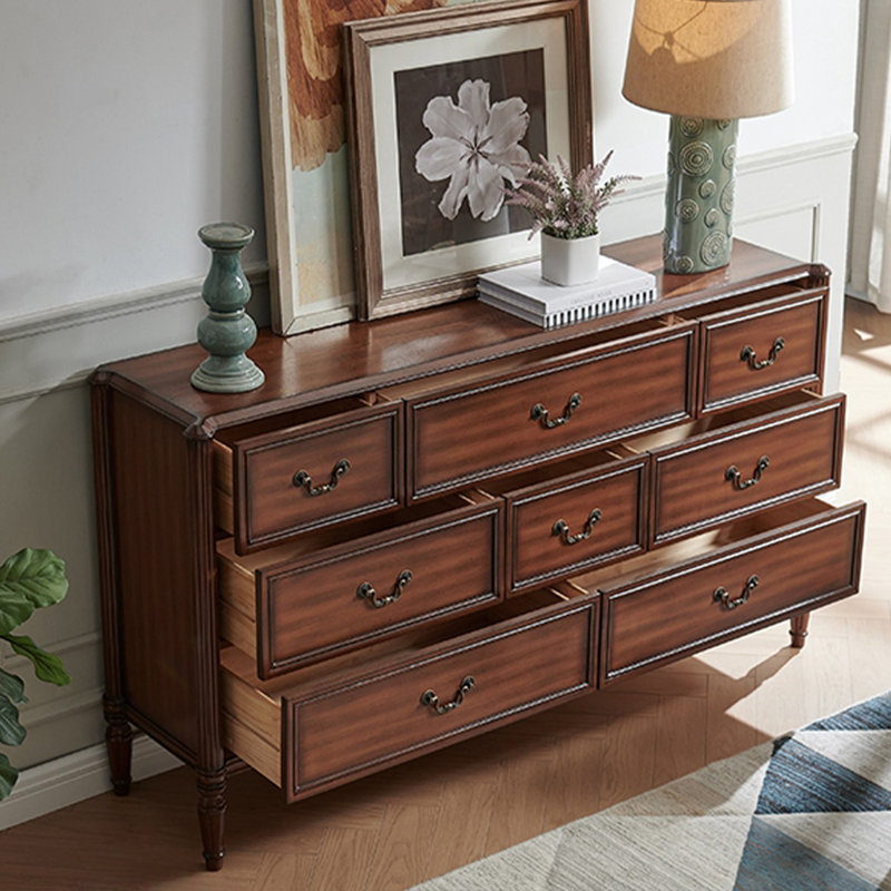 Buffet décoratif brun en bois massif, Brown/Brown