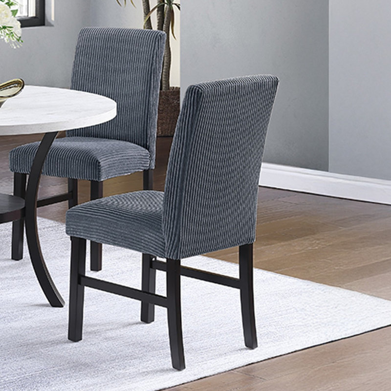 Ensemble de chaises de salle à manger en velours côtelé 2 pièces, Gris foncé
