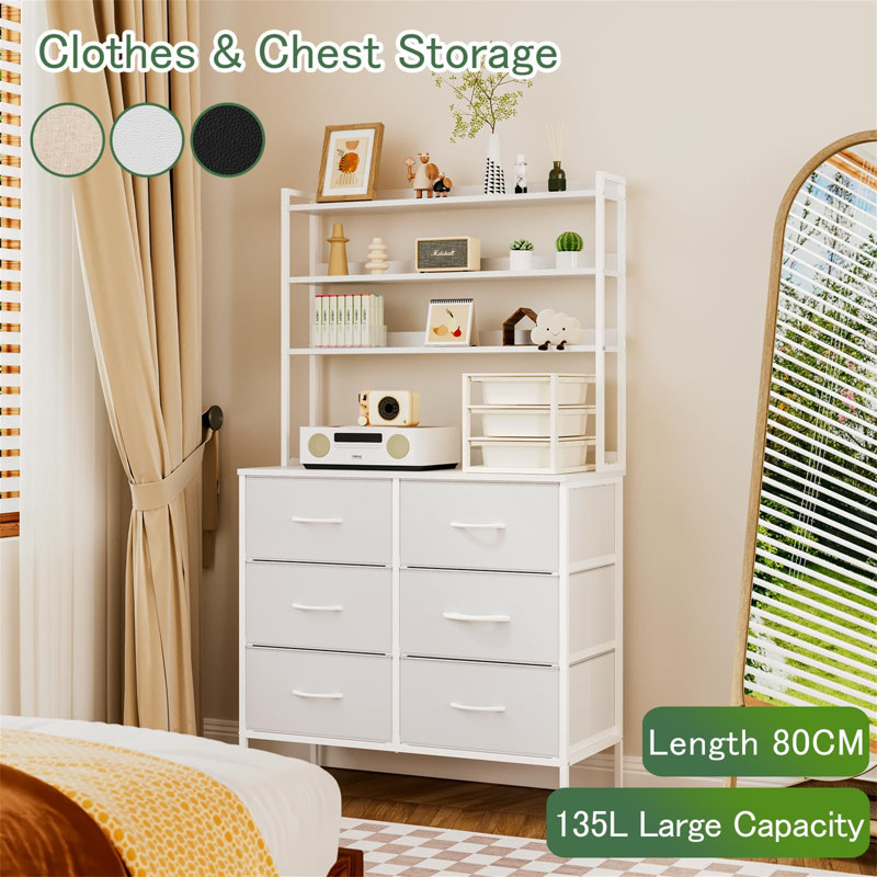 80 cm W Chest of 6 Drawers