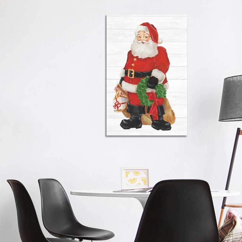Reproduction d’art, "nostalgique père Noël I" par Ethan Harper, H 40 po x l 26 po x P 1,5 po, Toile tendue, Pas de tapis