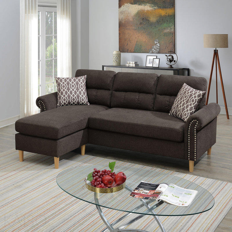 Ensemble modulaire réversible avec 2 coussins décoratifs brun clair, Tanné
