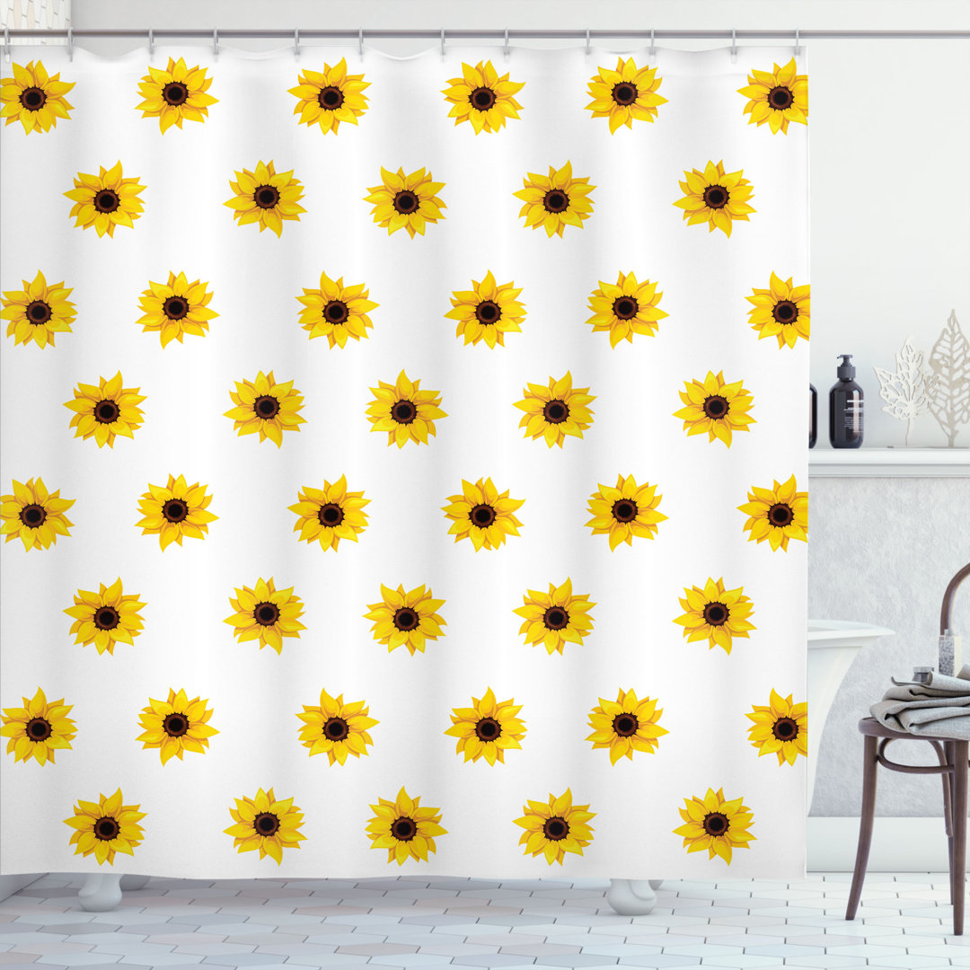 Floral Shower Curtain with Hooks Included Ambesonne 