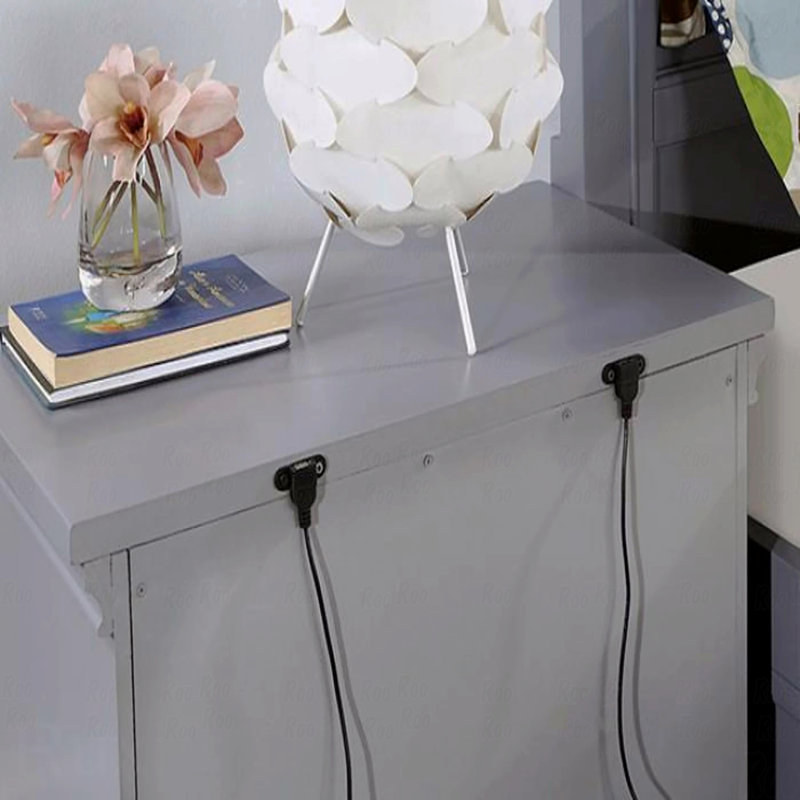 Table de chevet 3 boutons, Gris