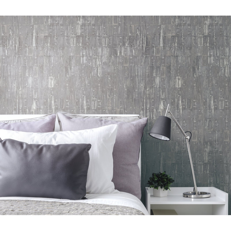 Rouleau de papier peint L 33 pi x l 21 po Beatson, Gris