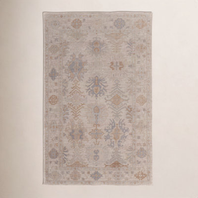 Fergerson Light Brown Hand-Knotted Floral Rug