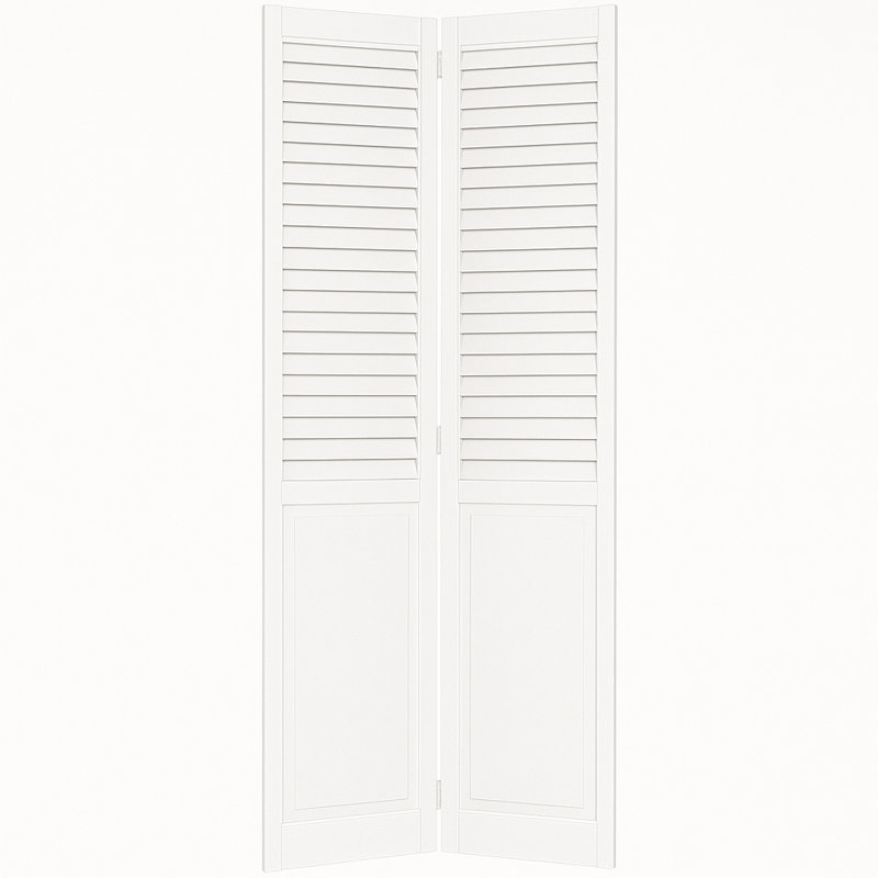 Porte de placard pliante à deux battants avec panneau à persiennes blanc , 24 po x 80 po