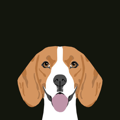 Beagle, impression sur toile tendue