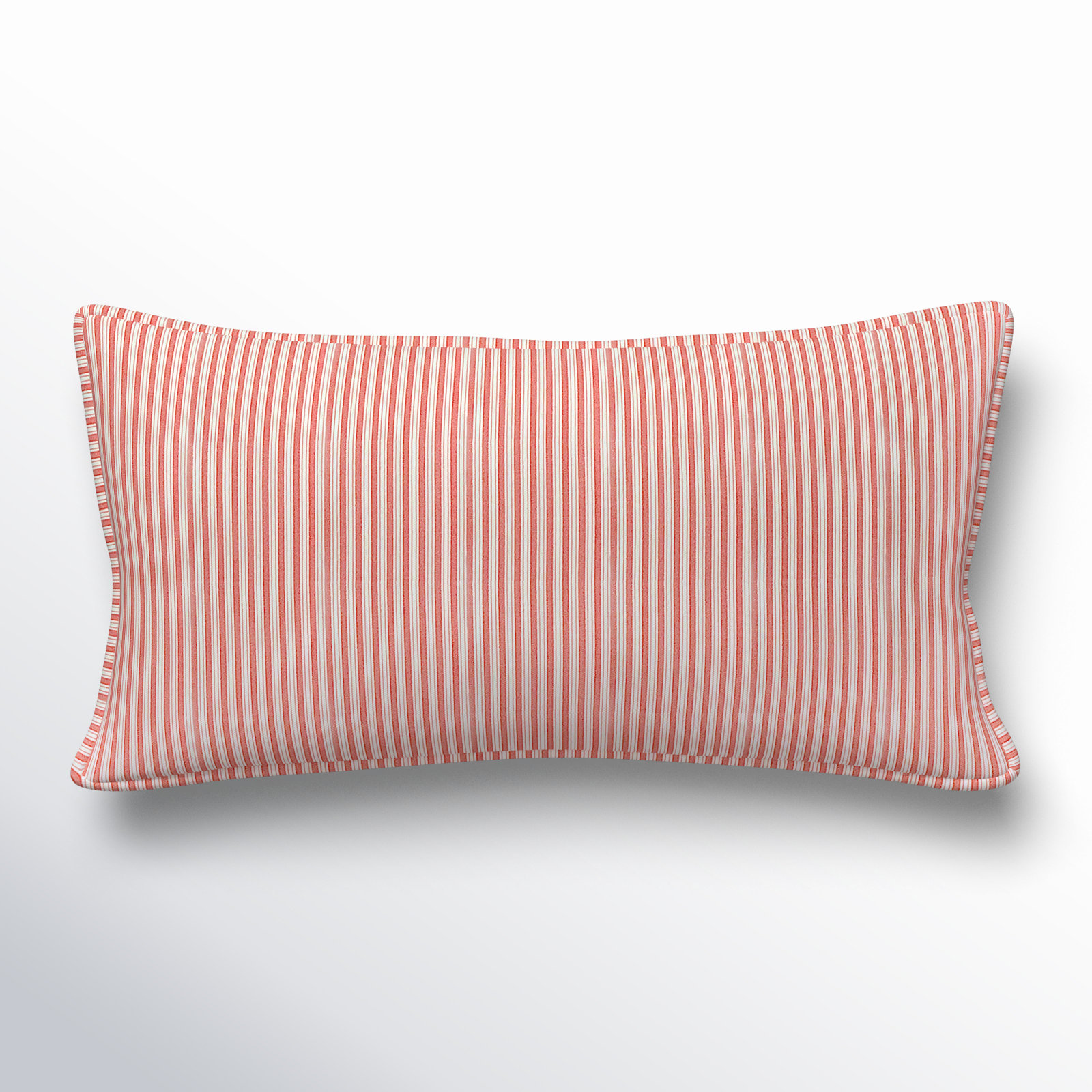 Edan Cotton Throw Pillow, Rectangle 14"H x 26"W, Red, Feather
