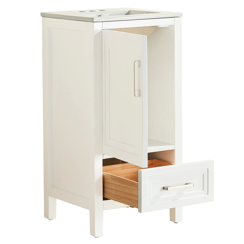 Meuble-lavabo blanc autoportant 18 po