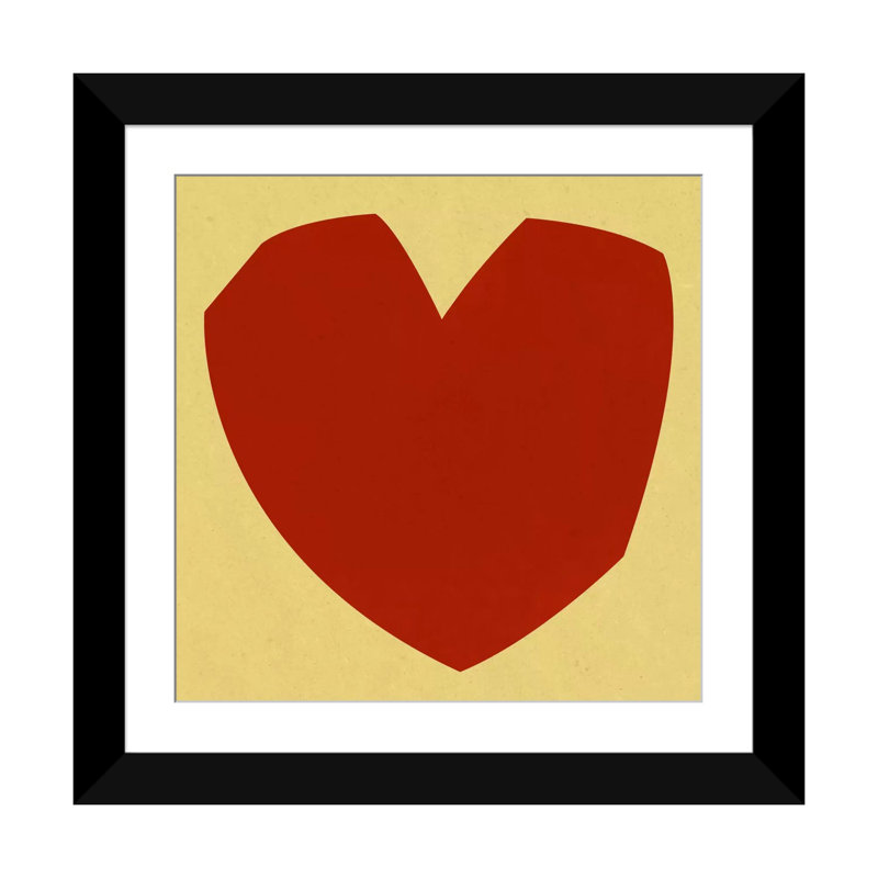 Albree Modern Cut-Out Love, impression sur toile, H 16 po x l 16 po x P 1 po, Papier avec cadre noir, Blanc