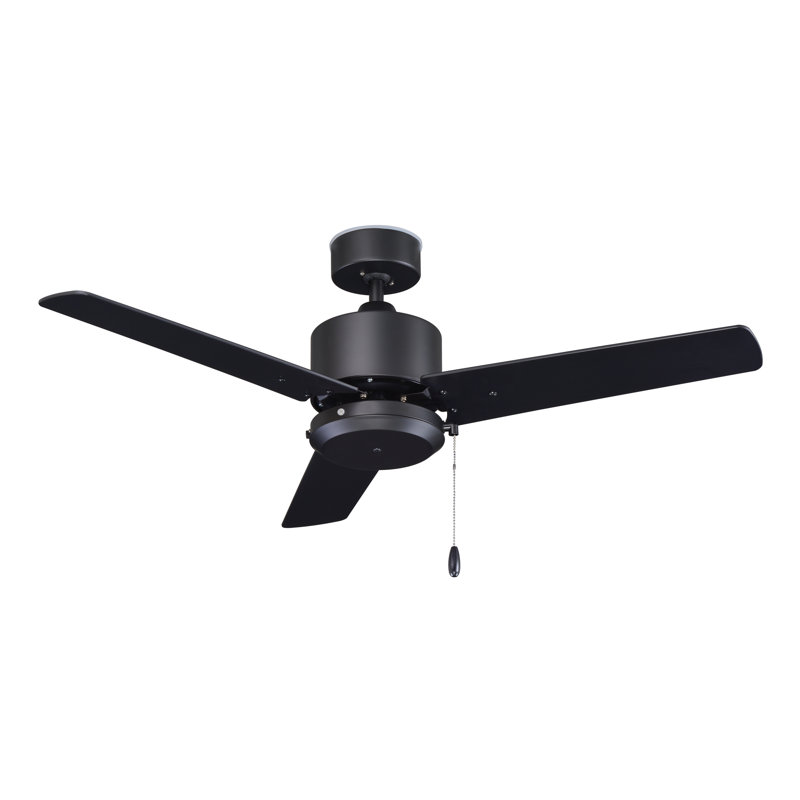 Ventilateur de plafond intérieur / extérieur à 3 pales 44 po Aldea, Matte Black