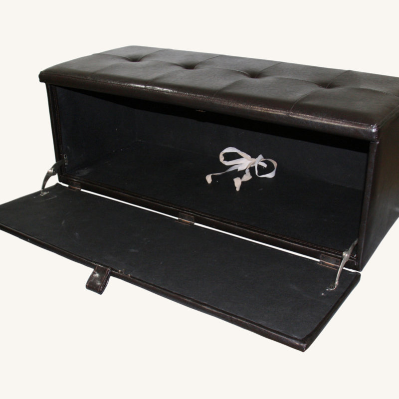 Banc de rangement Marpole, Marron foncé, Bois massif