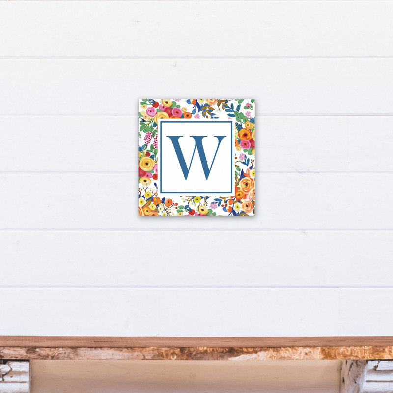 «Wildflower Monogram», art textuel sur toile tendue, W