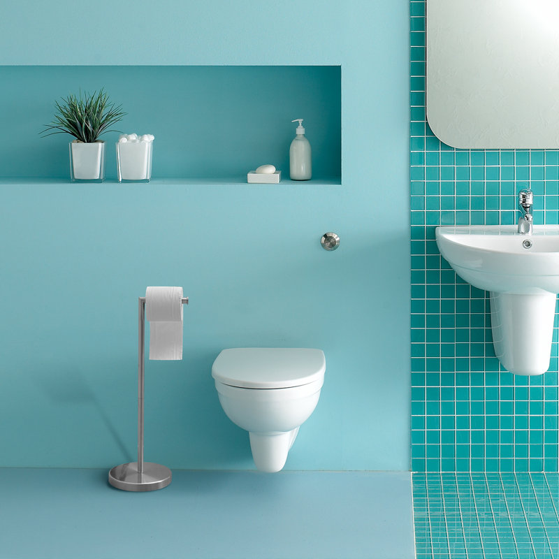 Porte-serviettes sur pied avec base en marbre pour porte-drap de bain, Nickel brossé