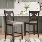 Parthenia Upholstered Counter Stool with Solid Wood Frame