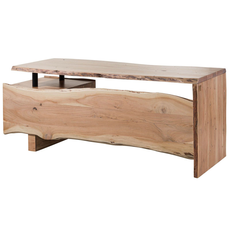 Pure Acacia Partition Desk, 76 cm H x 170 cm W x 70cm D