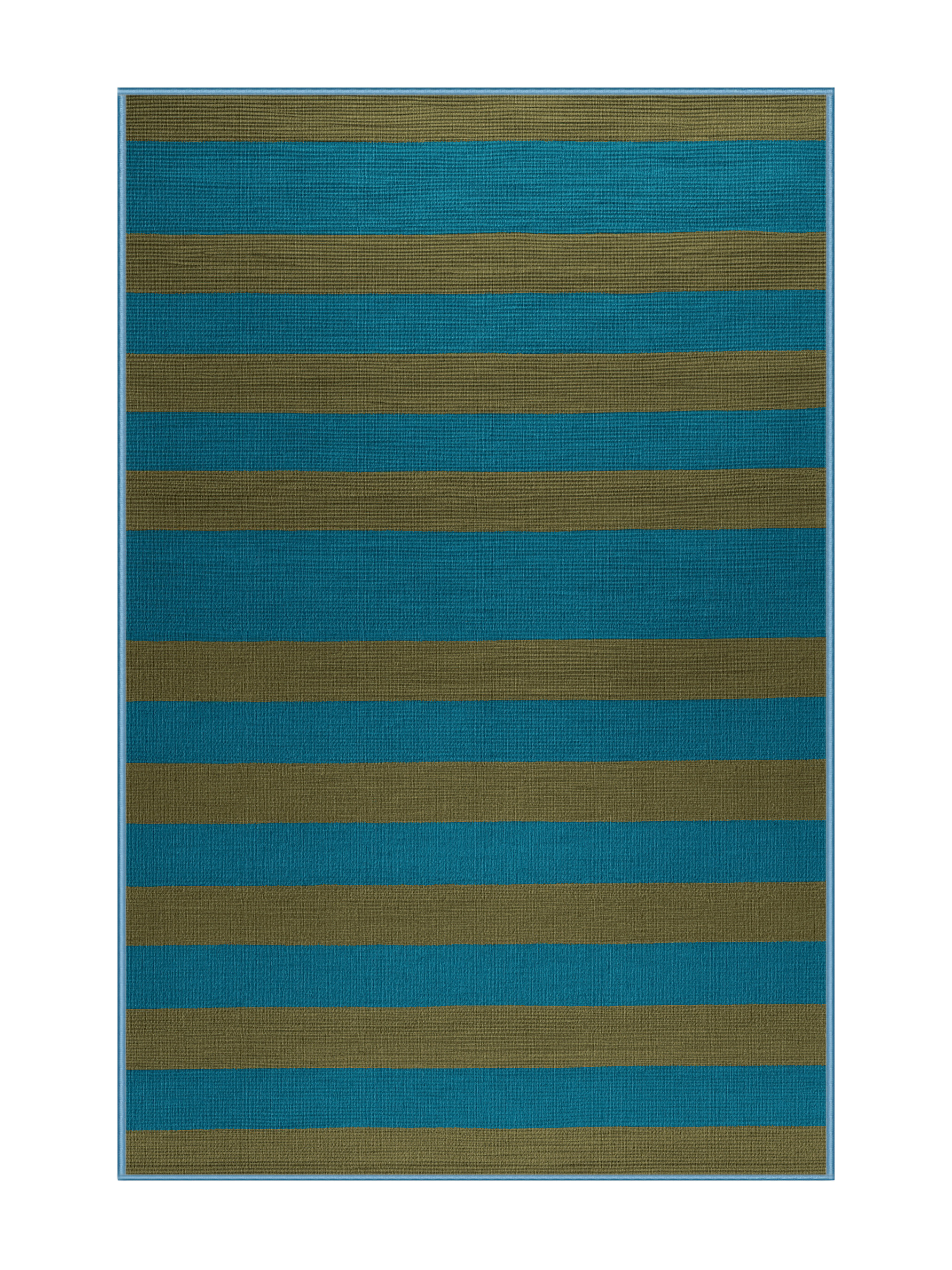 Hokku Designs Machine Washable Horizontal Stripes Blue Area Rug | Wayfair