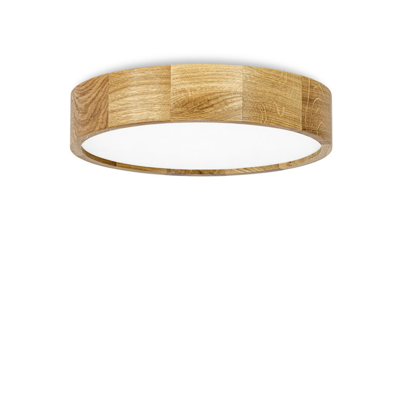 Demitria Flush Mount, Natural Oak, 8cm H x 37.5cm W x 37.5cm D