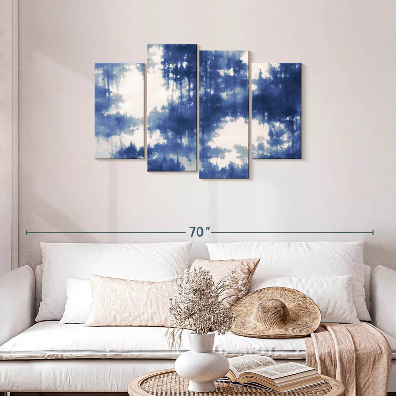 Avery Abstract Blue Forest Reflection, 27" H x 43" W