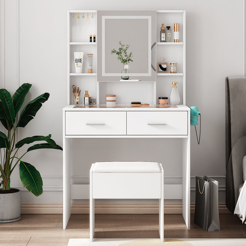Ensemble de coiffeuse en blanc