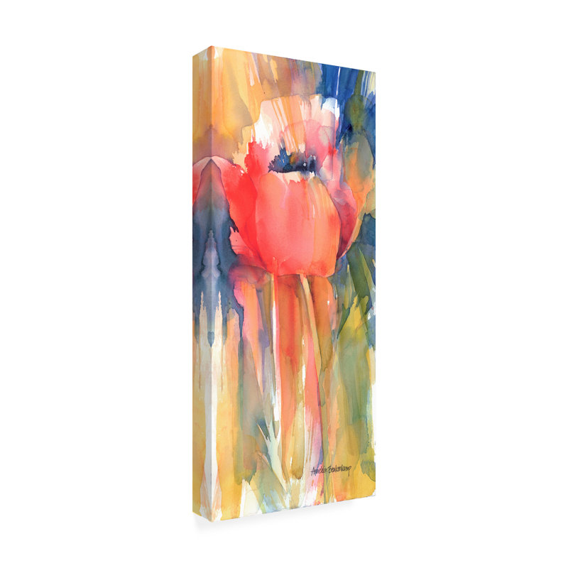 Art mural sur toile tendue - Annelein Beukenkamp «Posing Red», art mural pour salon, chambre à coucher ou bureau - 10 x 24