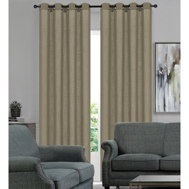 2 panneaux de faux œillets Fortenberry, L 52 po x L 63 po, Brun clair