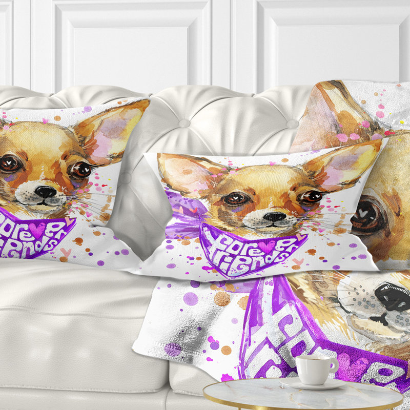 Coussin lombaire châle chiot dog avec cou animal