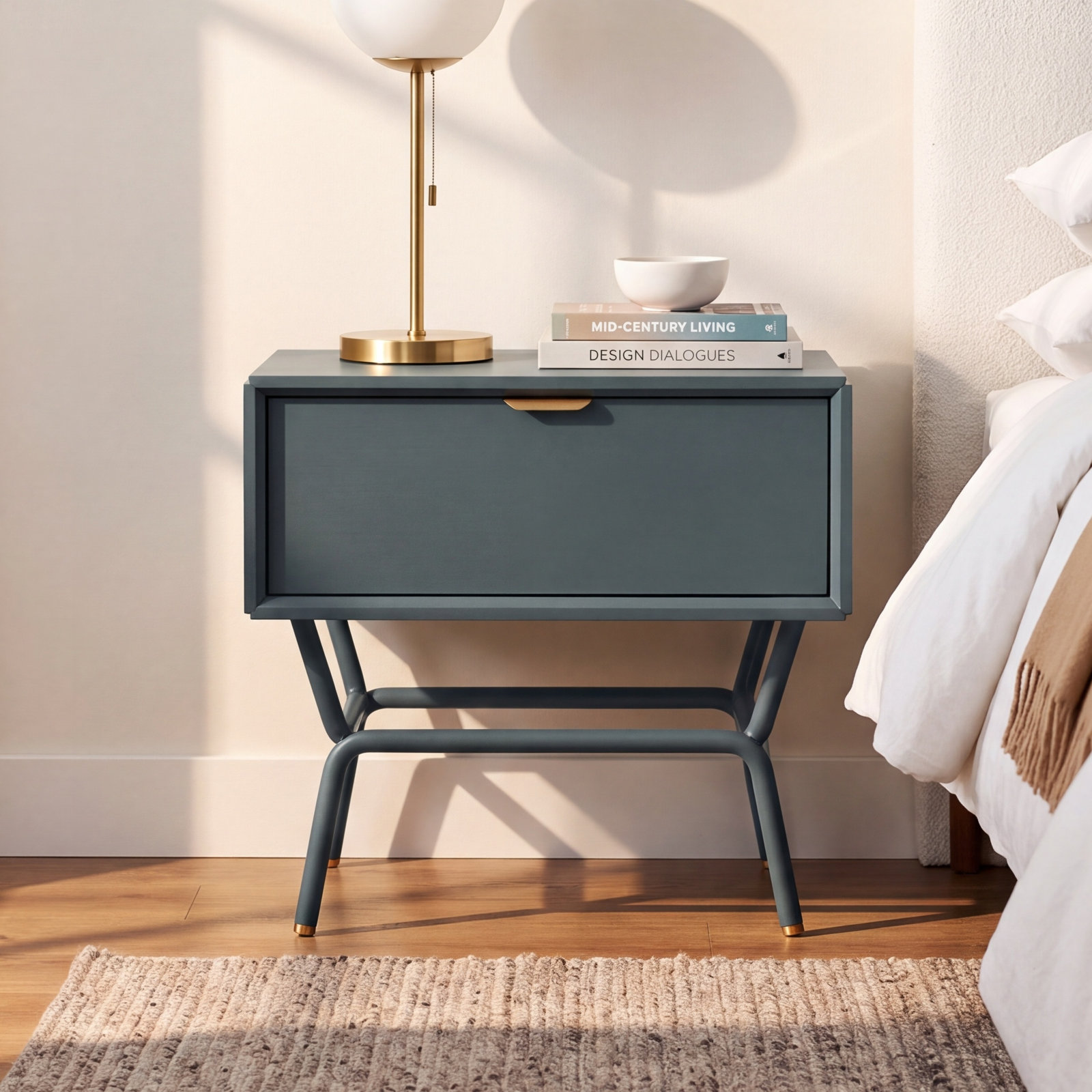 Dang 1-Drawer Nightstand, Marine Blue