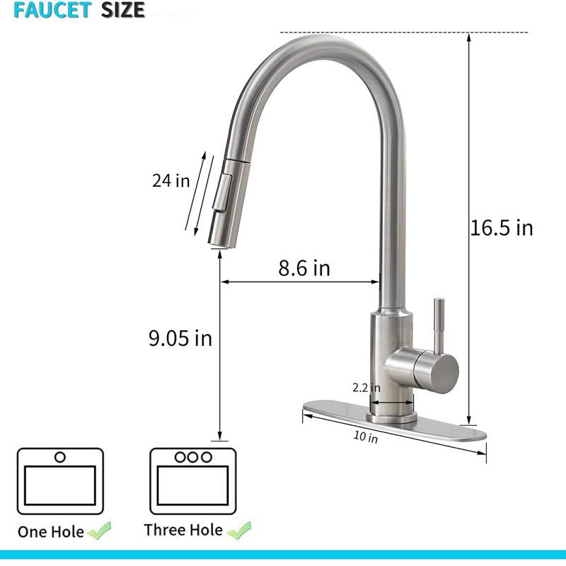 SMARTLET Pull Down Touch Kitchen Faucet, Brushed Nickel