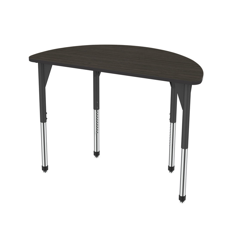 Table de bout à hauteur ajustable demi-cercle Premier Series, H 31 po x L 60 po x l 30 po, Chevalier asiatique, Noir