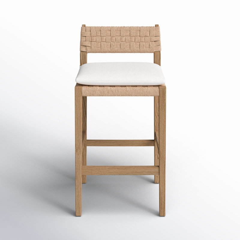 Mallory Counter Stool - Modern Oak & Woven Design