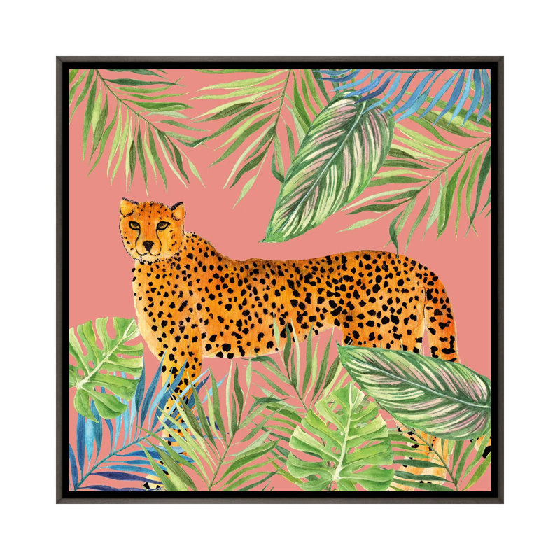 «Tropical Cat II», reproduction d'art murale encadrée, Gris, Reproduction encadrée sans passe-partout, H 18 po x l 18 po